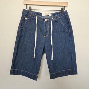 Merona Y2K Style Dark Wash Blue Denim Long Shorts Size XS